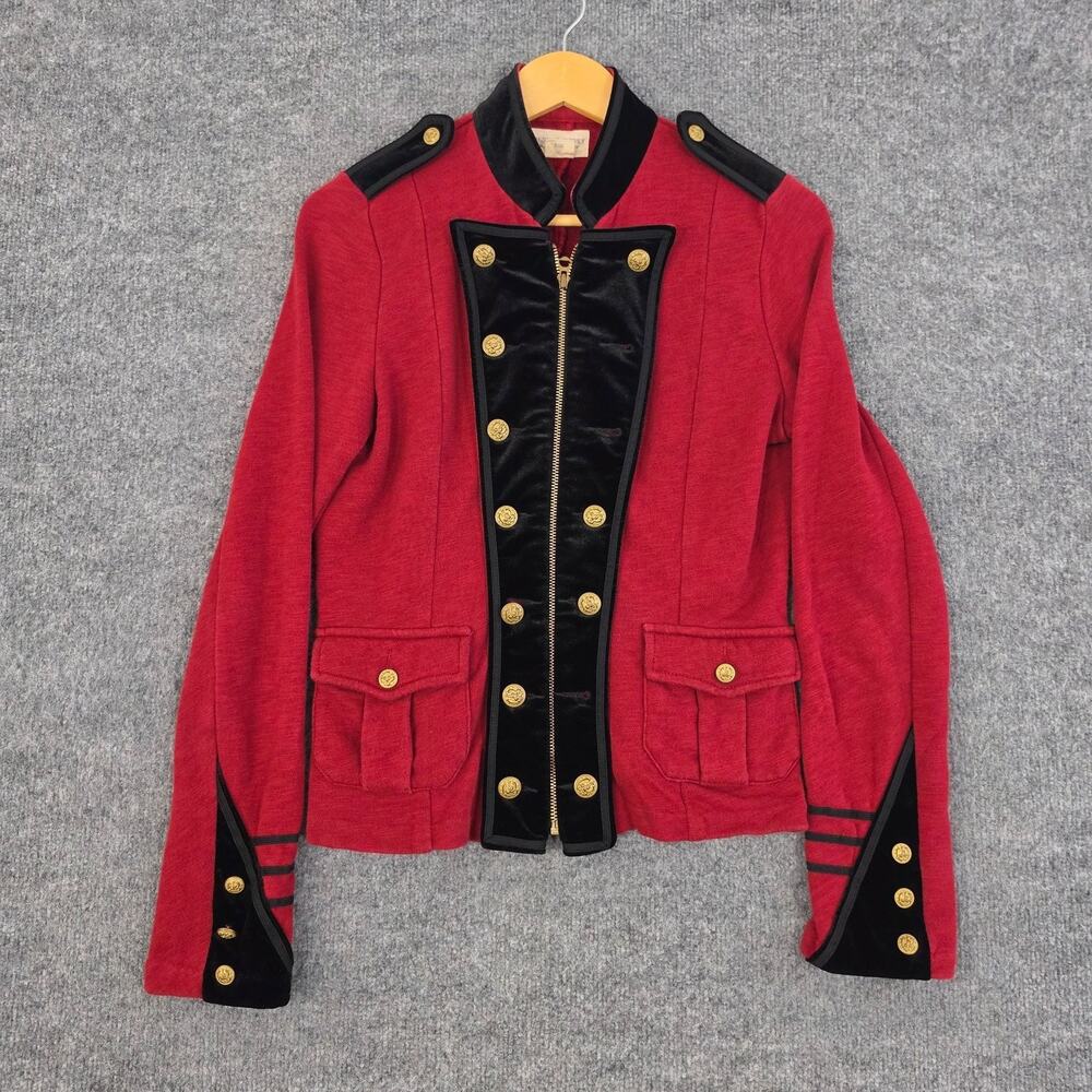 Vtg Denim & Supply Ralph Lauren Jacket Medium Red Military General Band Academia